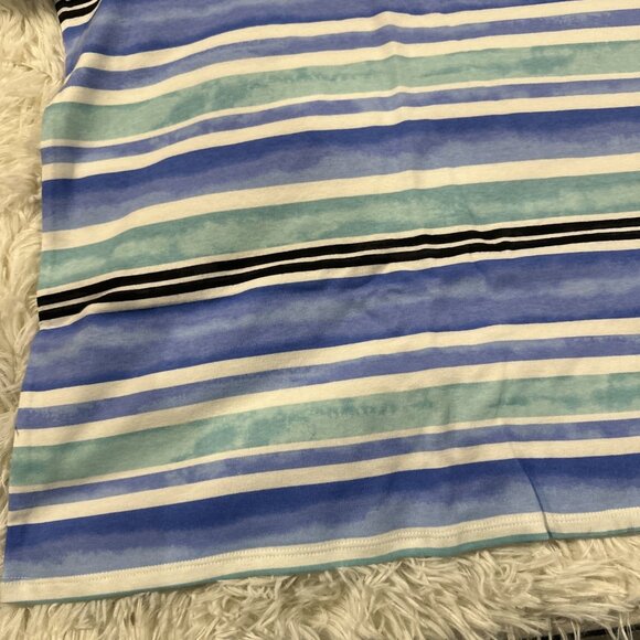 Croft and Barrow womens The Classic Tee coastal stripes 4X 100% cotton short sl - Picture 2 of 11